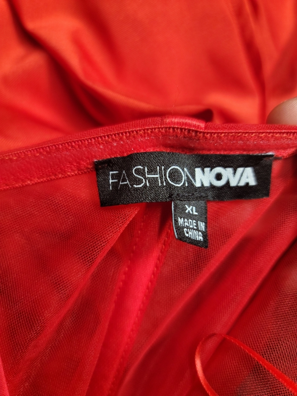 Fashion Nova Red Sheer Dress
